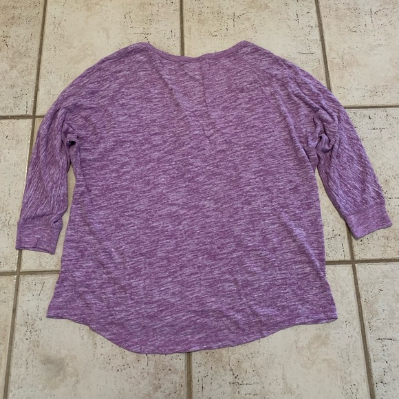 Mossimo Supply Co. Heathered Purple Henley Top Size L - Picture 5 of 6